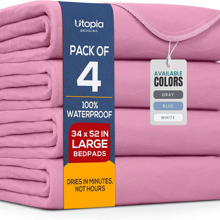 4 Pack Washable Pee Pads for Dogs 34" x 36", Waterproof Dog Training Pads
