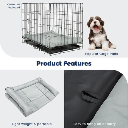 Tapete para jaula de perro para jaula de 36 inch, tapete resistente al agua de oxford ripstop 900D para perros grandes de hasta 70 lbs, cama para exteriores fácil de limpiar para auto, camping y viaje, gris