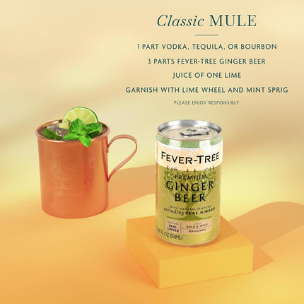 Fever-Tree Ginger Beer – Premium Mixer for Cocktails and Mocktails, 5.07 fl oz Cans, Pack of 24 – Naturally Sourced, Non-GMO