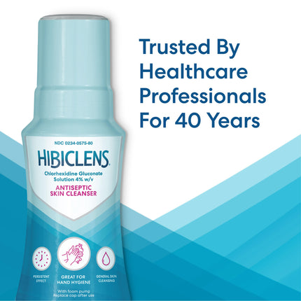 and Antiseptic Soap and Skin Cleanser – 8 oz with Foaming Pump – for Home and Hospital – 4% CHG