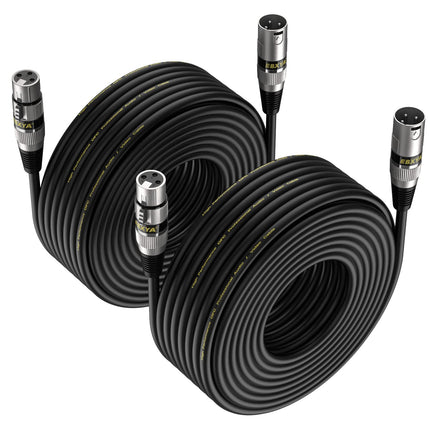 XLR Cable 20ft 4 Pack - Mic Cables Balanced DMX Cable Male to Female