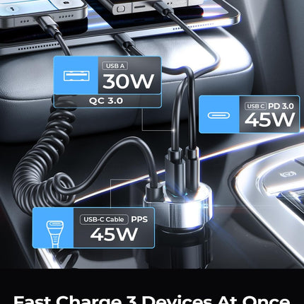 LISEN 90W for iPhone 17e 16 15 Pro Max Car Charger USB C Fast Charge,Super Fast for iPhone 15 16 17 Pro Car Charger USB C Adapter for iPhone 17 16 15 Air ProMax Plus,Samsung Galaxy S26 Ultra, Android