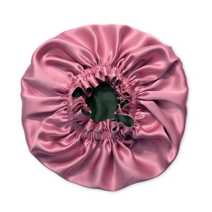 Nochka Fashion 100% Pure Silk Bonnet for Sleeping Women - Reversible Mulberry Silk Hair Wrap - Satin Sleep Bonnet for Black Women - Head Wrap for Sleeping - Made in USA (Punch and Black)