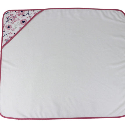 Buttons & Stitches Baby Girl 3 Pack Rolled/Carded Hooded Towels in Crisp Blossom Print (GS71728)