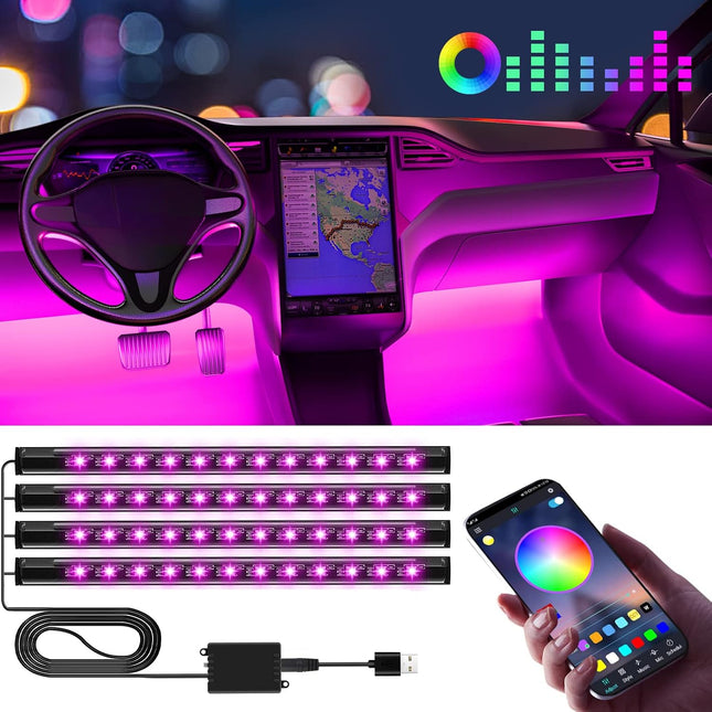 Led Lights for Car Accessories Interior, Gifts for Mothers Day Him Her Men Women Teen Boys Girls, APP Control with USB