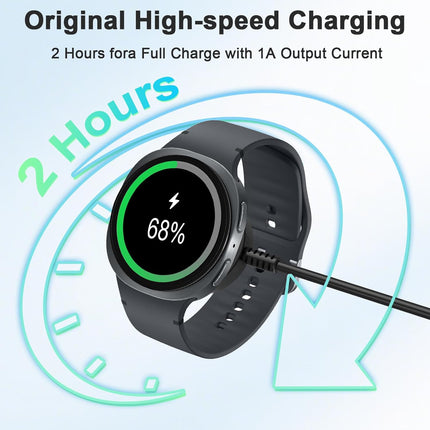 Upgrade 2 Pack 3.3ft Samsung Watch Charger, Magnetic Fast Charging Cable Galaxy Watch Charger Dock for Galaxy Watch 8/8 Classic/Ultra/7/6/6 Classic/5/5 Pro/4/4 Classic/3/FE/Active 1/Active 2