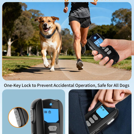 Dog Shock Collar with Remote Control – Shock Collar for Dogs 10–120 lbs, 2000FT Long Range IPX7 Waterproof Rechargeable Dog Training Collar with 4 Safe Modes Beep Vibration Shock & Flashlight BK