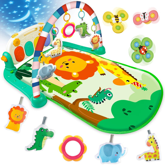 Baby Gyms Play Mats, Tummy Time Mat Toys, Infant Play Mat and Activity Gym, Baby Activity Mat Toys,Baby Play Piano Gym