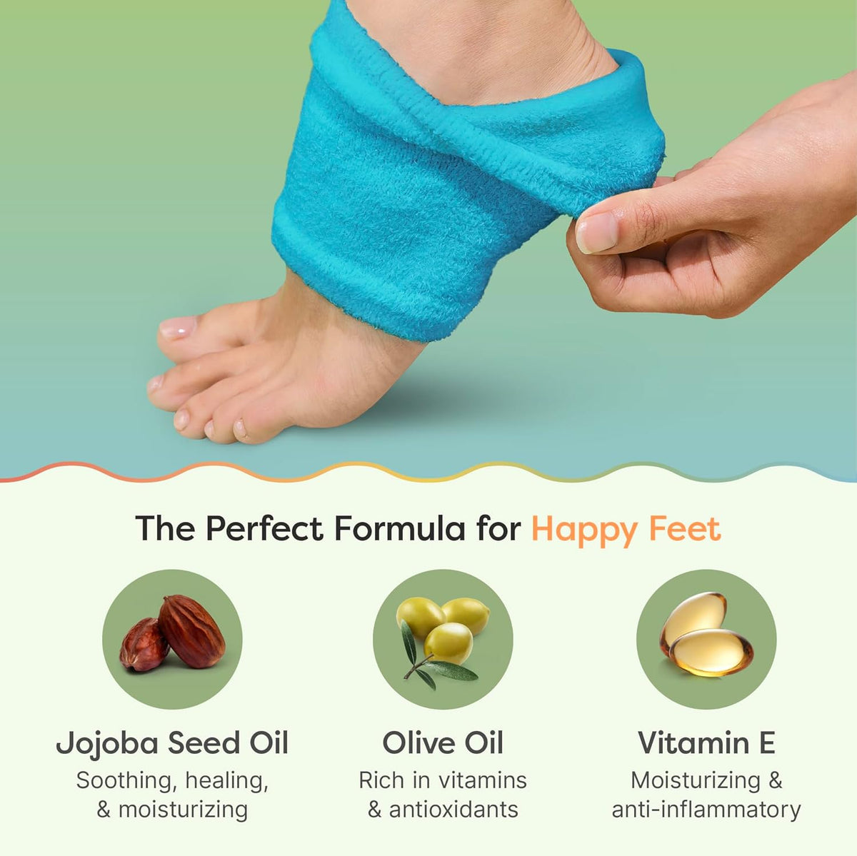 Moisturizing Socks for Cracked Heel Treatment, Vitamin E, Olive Oil and Jojoba Oil Infused Heel Socks - photo 4