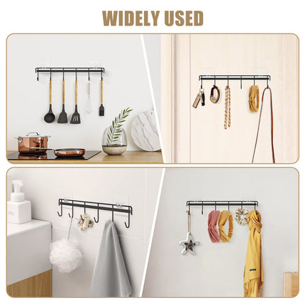 Kitchen Utensil Hanger, Adhesive Utensil Holder, Black, 2 Pcs