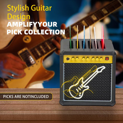 Guitar Picks Holder Box,Amplifier Speaker Style Paddle Holder Guitar Pick Display Holder,For Pick Storage And Display,Gift For Guitar Players Guitarists