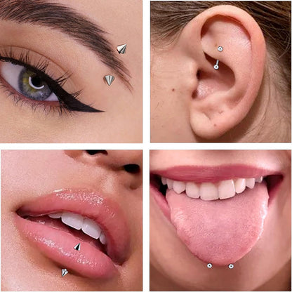 Eyebrow Piercing Jewelry Surgical Steel Curved Barbell Tiny Eyebrow Ring Vertical Labret Lip Jewelry Ear Rook Navel Small Belly Button Ring for Women Men 6mm/8mm/10mm/12mm