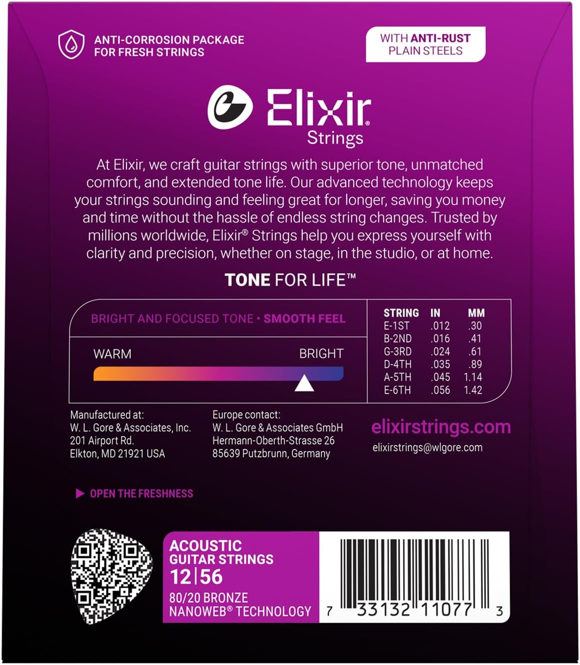 Strings, Acoustic Guitar Strings, 80/20 Bronze with Technology, Longest-Lasting Bright and Focused Tone - photo 2