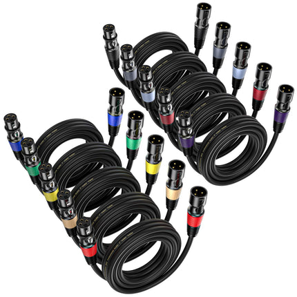 3ft XLR Cables 4-Pack - Male to Female Microphone Cable