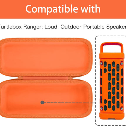 co2CREA for Turtlebox Ranger Loud Outdoor Portable Bluetooth 5.4 Speaker, Hard Carrying Case with Handle, Shockproof Protective Travel Storage Case, Orange