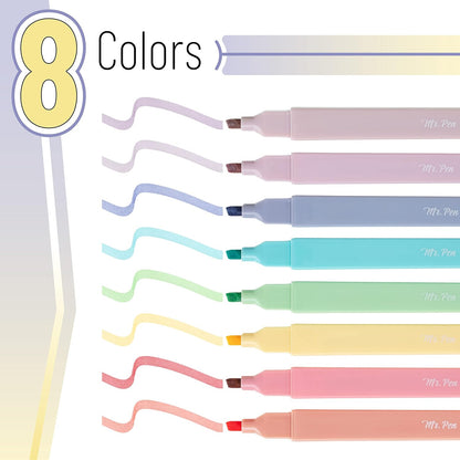 Aesthetic No-Bleed Highlighters, 8 Pack, Candy Colors - photo 2