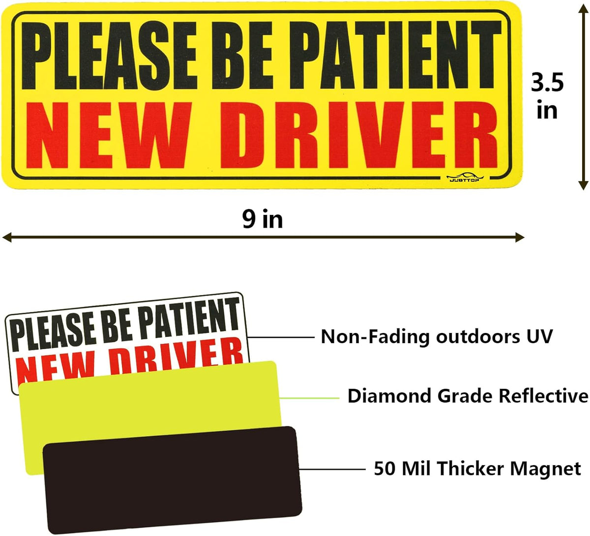 New Driver Magnet for Car, Please Be Patient Student Driver, 3Pcs New Driver Magnet Safety Warning - photo 3