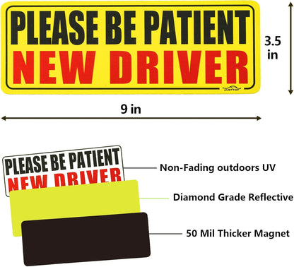 New Driver Magnet for Car, Please Be Patient Student Driver, 3Pcs New Driver Magnet Safety Warning - photo 3