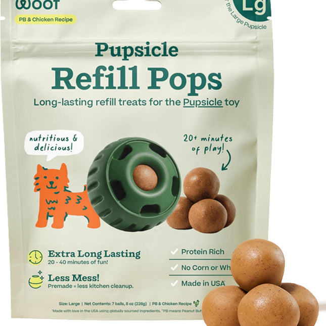 Chicken Refill Pops for Pupsicle, Delicious Long Lasting Dog Treats, Wholesome Ingredients, Pre-Made Large Refills Pops