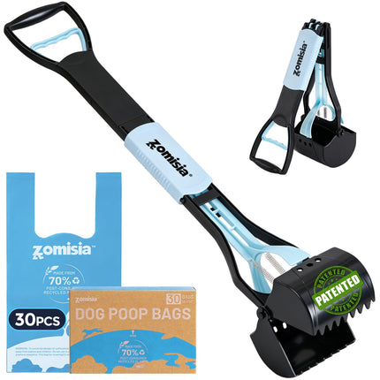 32" Long Handle Pooper Scooper with 30 Count Waste Bags