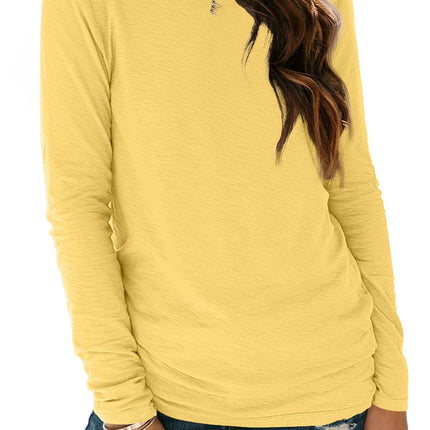 Women's Long Sleeve Crewneck Shirts Casual Basic Tops