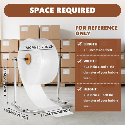 24 inch Bubble Wrap Roll Dispenser with Easy Film Replacement, Tabletop Manual Bubble Cushion Foam Wrap Holder for Packing, Moving and Shipping