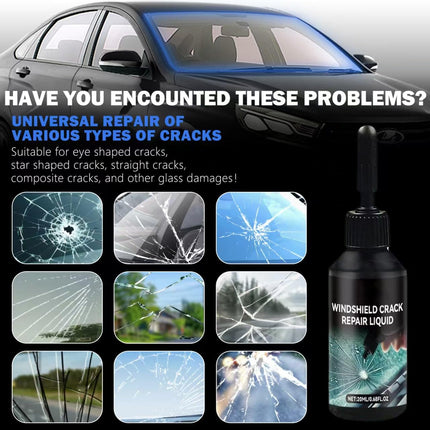 Cracked Windshield Repair Kit for Chips and Cracks, Car Windshield Crack Repair Kit, Glass Repair Liquid for Cracks, Rock Chip Repair Kit Windshield, Windshield Chip Repair Kit (1)