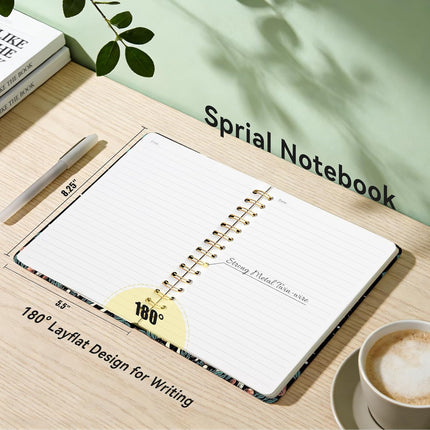 Lined Spiral Journal Notebook, A5 College Ruled Spiral Notebook for Women, Hardcover with Elegant Design for Work and Note-Taking, 5.5 * 8.25 inch, 160 Pages, Skull Head