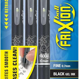 Erasable Pens, Refillable & Retractable Gel Ink Pens, Fine Point 0.7 mm, Black Ink, 3-Pack - Ideal for School, Journaling, & Office Writing