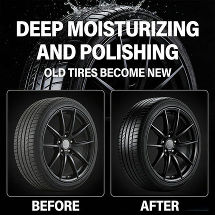 New 2026 Car Tire Ceramic - Powerful Wheel Cleaning Refurbish Wax, Tyre Nourish Cream, Tire Wax for Ultimate Wheel Protection, Restores Black Gloss, Blocks UV (3Pcs)