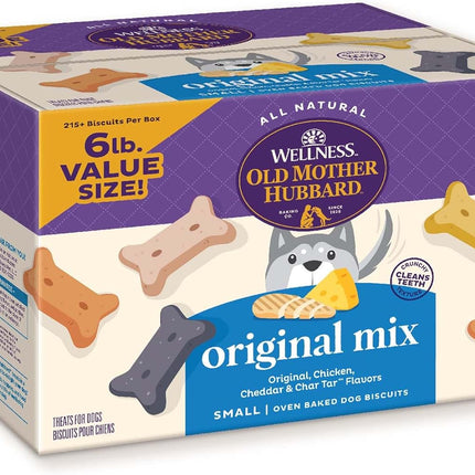 Wellness Old Mother Hubbard Classic Original Mix Dog Biscuits, Natural Training Treats, 4 Flavors, Small Size, 6 lb Bag