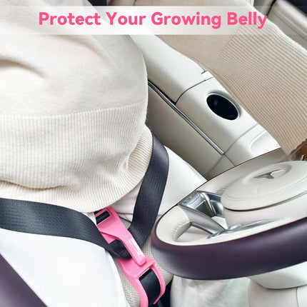 Mimibelt Pregnancy Seat Belt Covers for More Comfort, Universal Compatible with All Cars (Pink 1 PCS)