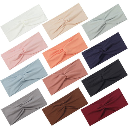 12 Pcs Stretchy Headbands for Women, Absorbed Sport Headband