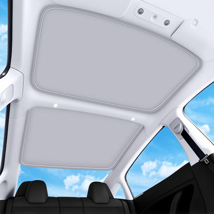 2026 Upgraded for Tesla Model 3 Accessories Sunshade Roof [No Sag, Ice-Crystal Cooling Coatings] Heat Insulation Glass Roof Sun Shade for Tesla Model 3 Accessories 2022-2026 Gray