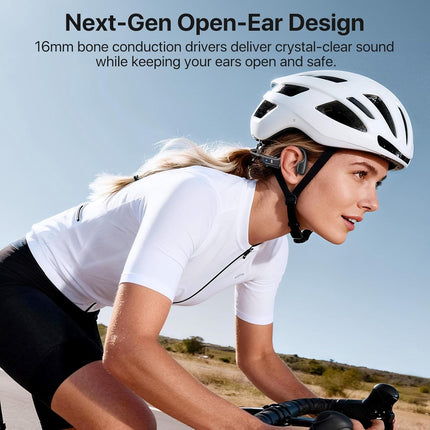 Bone Conduction Headphones, Open Ear Bluetooth Headphones, IPX6 Sweat Resistant, Bluetooth V5.4, 8H Playtime, Comfortable Fit Wireless Earbuds for Running, Gym, Cycling, Outdoor, Black