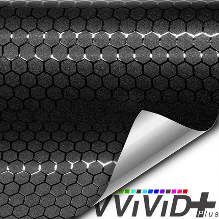 Honeycomb Matte Black Medium Pattern Car Wrap Vinyl (3ft x 5ft)