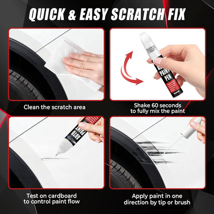 Touch Up Paint for Cars (Pearl White Multi-Coat PPSW), Compatible with Tesla Model Y/3/X/S, 0.4 fl oz Color Accurate 2-in-1 Car Paint Scratch Repair Pen, Easy to Use, Fast-Drying, Long-Lasting