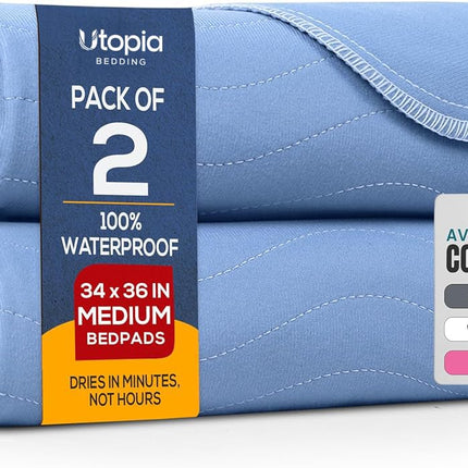 4 Pack Washable Pee Pads for Dogs 34" x 36", Waterproof Dog Training Pads
