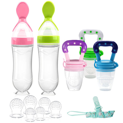Alimentador de frutas para bebé/chupete de alimentos frescos (paquete de 3) - Alimentadores para dentición infantil | Mordedor de silicona para bebés | Chupete esencial para alimentos sólidos para bebés, niños pequeños e infantes