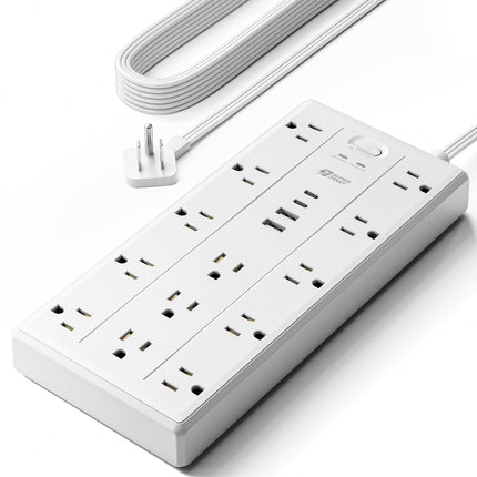 10Ft Extension Cord with Multiple Outlets, Flat Plug Power Strip - photo 15