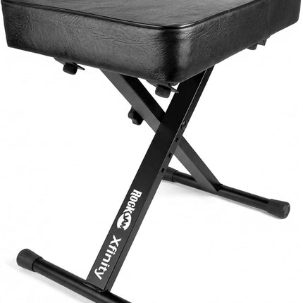 RockJam Premium Adjustable Padded Keyboard Bench or Piano Stool with Lessons.