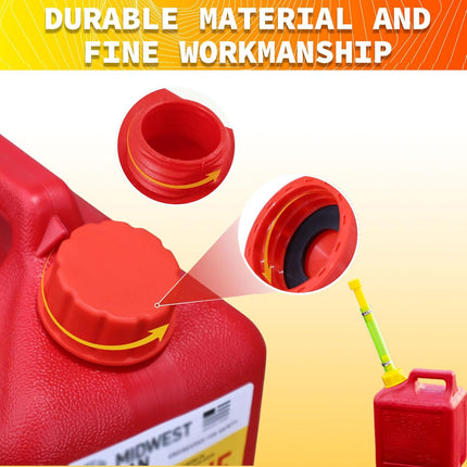 4 PCS Universal Gas Can Cap Replacement - Coarse Thread Fuel Tank Lid Fits 1/2/5/10+ Gallon Gas Cans, Compatible with Midwest, Briggs & Stratton, Scepter & Most Plastic/Metal Jerry Cans