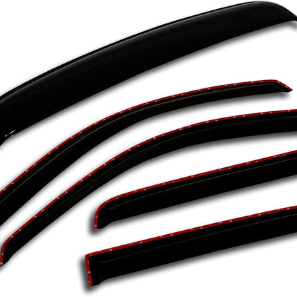 Window Visor & Sunroof 5 Pcs Set Combo | 2.0mm in-Channel Car Rain Guard Side Deflectors | Dark Smoke Moonroof Rain Shields Compatible with 2006-2010 Jeep Commander