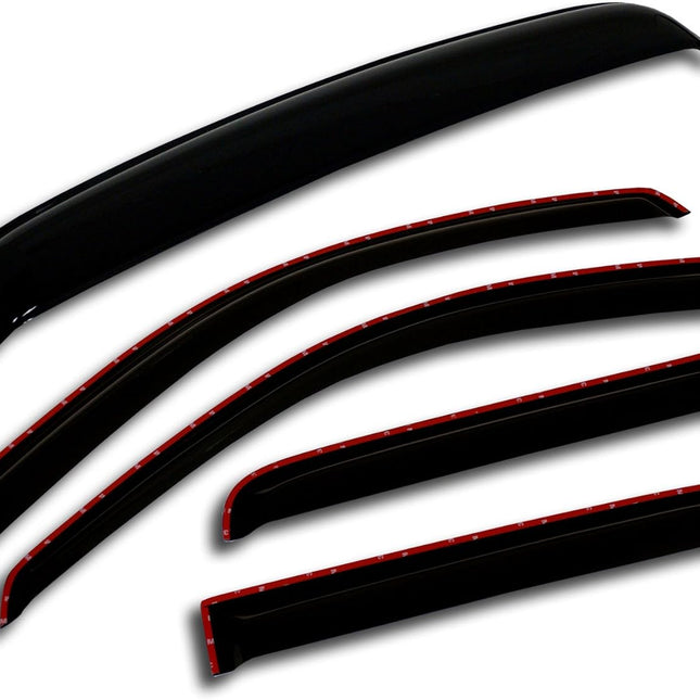 Dark Smoke In-Channel Window Visor and Sunroof Rain Shield Set for 1999-2016 SuperCrew Applications