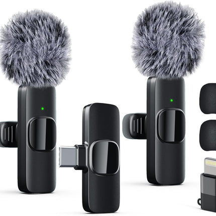 Labstandard Professional Wireless Lavalier Lapel Microphone for iPhone, iPad, mini Video Recording Mic forInterview Video Podcast Vlog YouTube&Livestream, Noise Reduction, Plug &Play