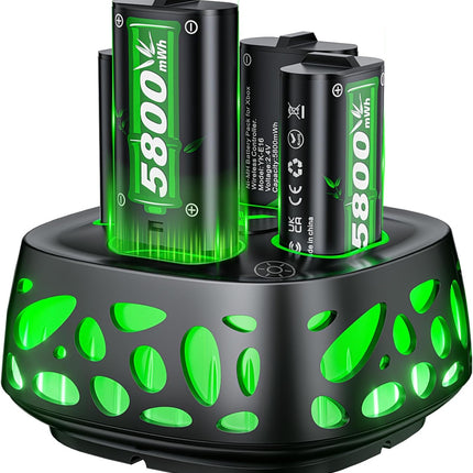 Rechargeable Battery Pack for Xbox with Charger, 4x5800mWh Fast Charging Rechargeable Battery Packs for Xbox Controller Batteries for XboxOne Series X|S,One S/X,Games > Xbox One > Consoles