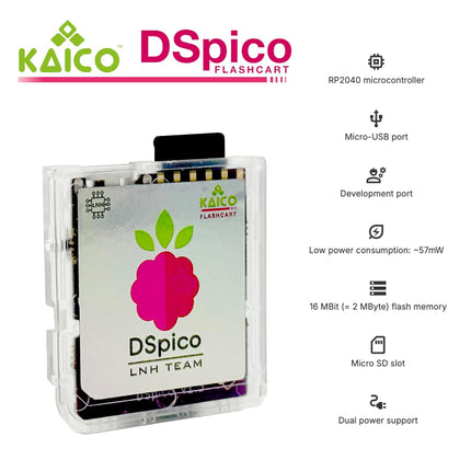 Kaico Edition DSPico DS Flash Cart / DS Flash Card (R4 Upgrade) for Nintendo DS & DSi – Includes 8GB Micro SD – LNH Team Open-Source Design, RP2040 MCU Powered, Dual Power, 6MB/s SD Read, DS Mode & Pico Launcher Support