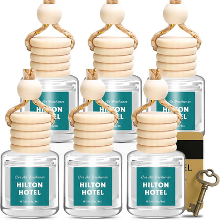AROIC Premium Scent Car Air Freshener, 6 Pack Hotel Scent Collection Diffuser Set, Long Lasting Luxury Fragrance Essential Oil Aromatherapy, Hanging Air Freshener for Car Interior Accessories Unisex