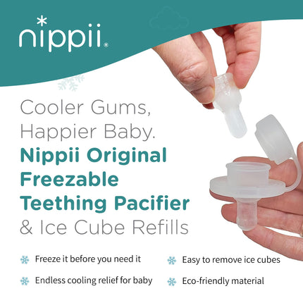 Freezable Pacifier & Ice Cube Tray, Baby Teether Toys 0-9 Months