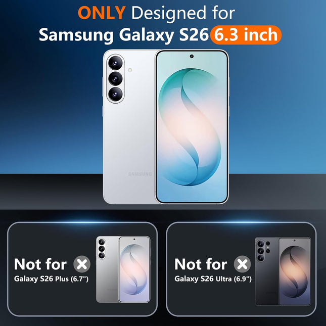 Designed for Samsung Galaxy S26 Case, [10 FT Military Grade Drop Protection], 2 Pack [Tempered Glass - photo 2